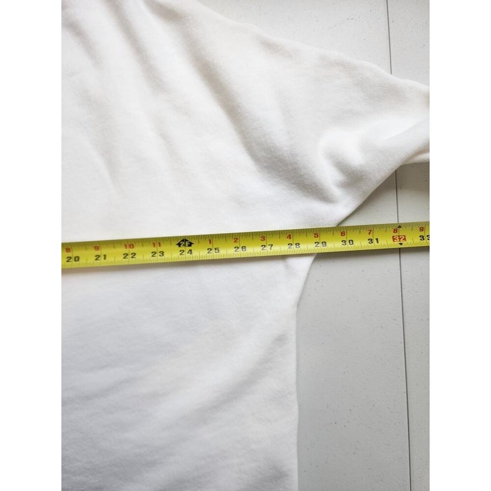 Frank & Eileen Sweatshirt Womens Large White Crewneck Pullover Raw Hem Cotton - Picture 7 of 11